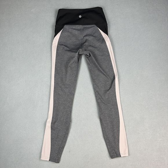 Lululemon Get Going Train Leggings Womens 4 Gray Black Pink Blush High Rise 24" - Picture 9 of 13
